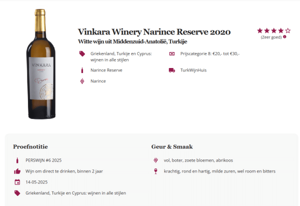 Vinkara Narince Reserve - Afbeelding 4